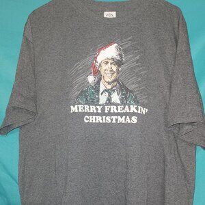 Gray Christmas Vacation "Merry Freakin' Christmas" T-Shirt, Size XL